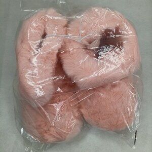 New Cat & Jack Girl's DALLAS Blush Pink Faux Fur Bootie Slippers SIZE L (9-10)